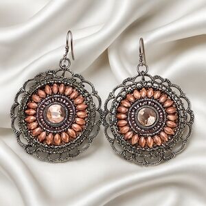 Mudd Women's Multicolor Crystal Filigree Design Drop Dangle Earrings - Jewelry